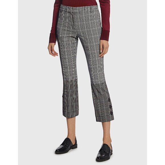 DEREK LAM 10 CROSBY 0 Two-toned Plaid Flannel Button Flare Cropped Pant $395US - Picture 1 of 11